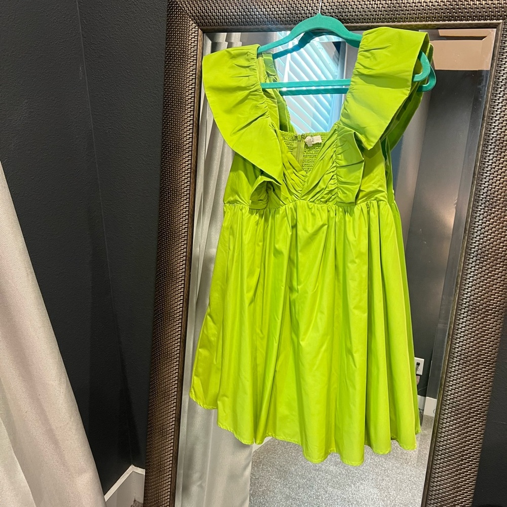 Green Ruffle Dress - Picture 4 of 6